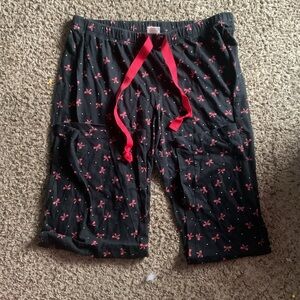Sonoma Black Pajama Pants with Red Bow Accents